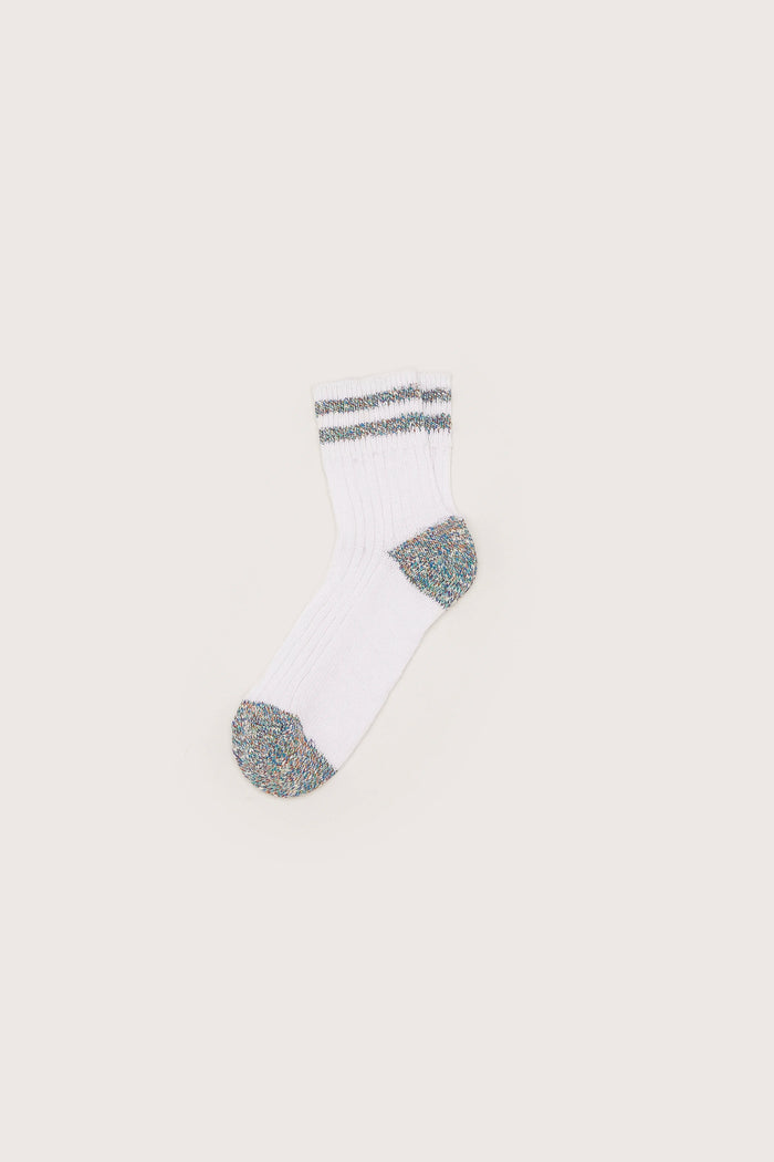 Bellerose Chaussettes Crew Rayées Blanches Pour Femmes