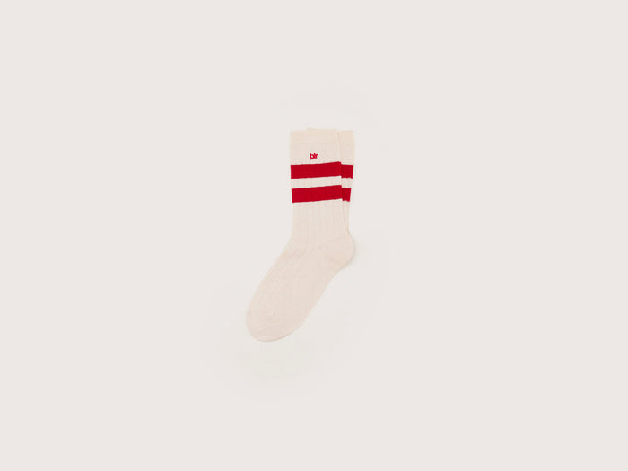 Bellerose Chaussettes crew rayées écrues pour femmes