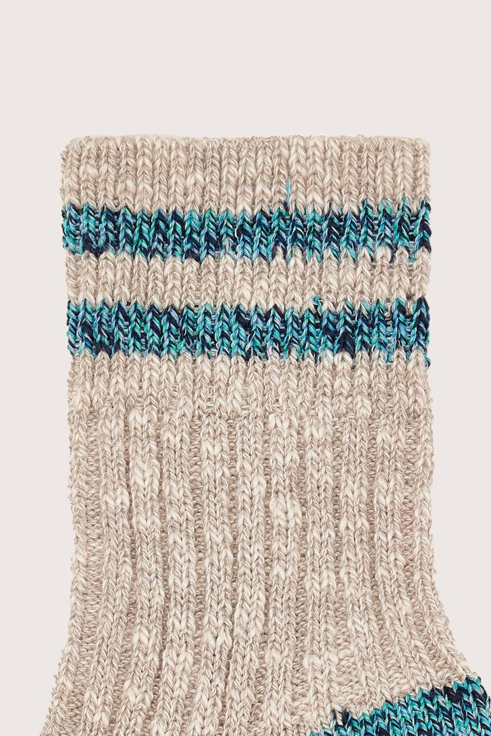 Bellerose Chaussettes Crew Rayées Grises Pour Femmes