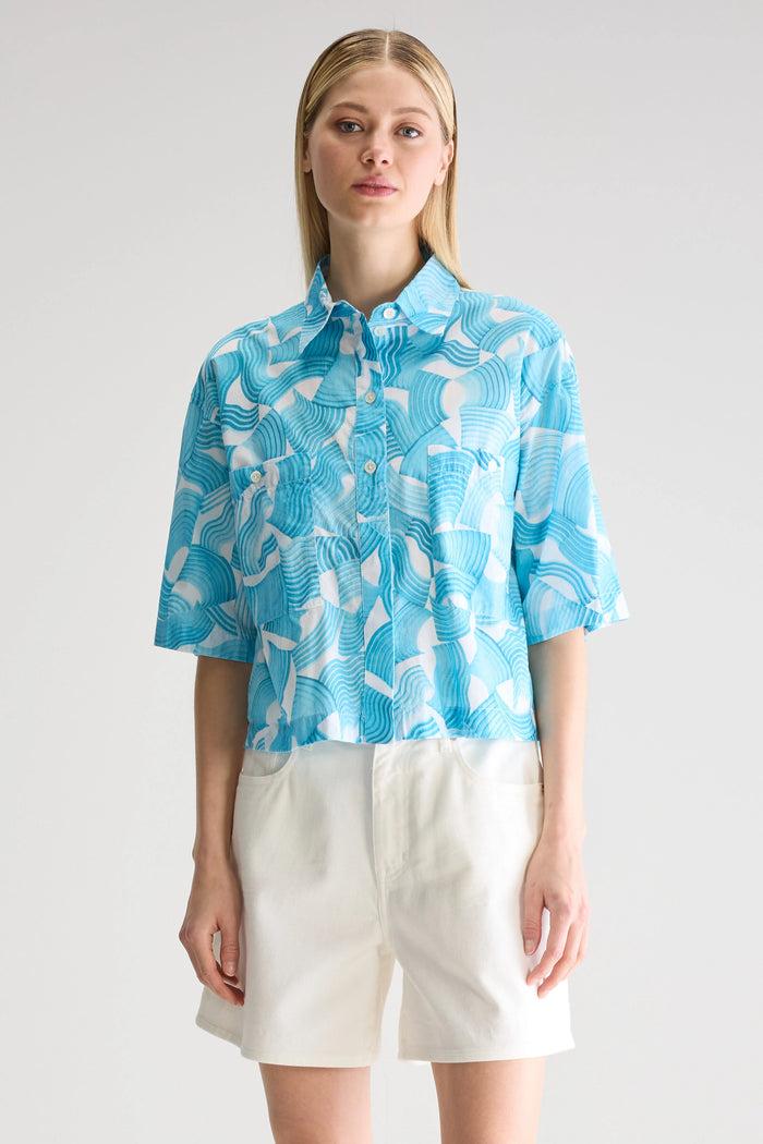 Bellerose Chemise À Manches Courtes Métallique Pour Femmes