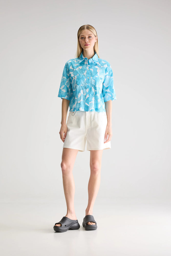 Bellerose Chemise À Manches Courtes Métallique Pour Femmes