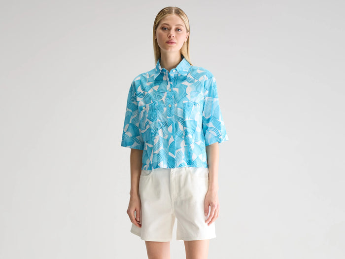 Bellerose Chemise À Manches Courtes Métallique Pour Femmes