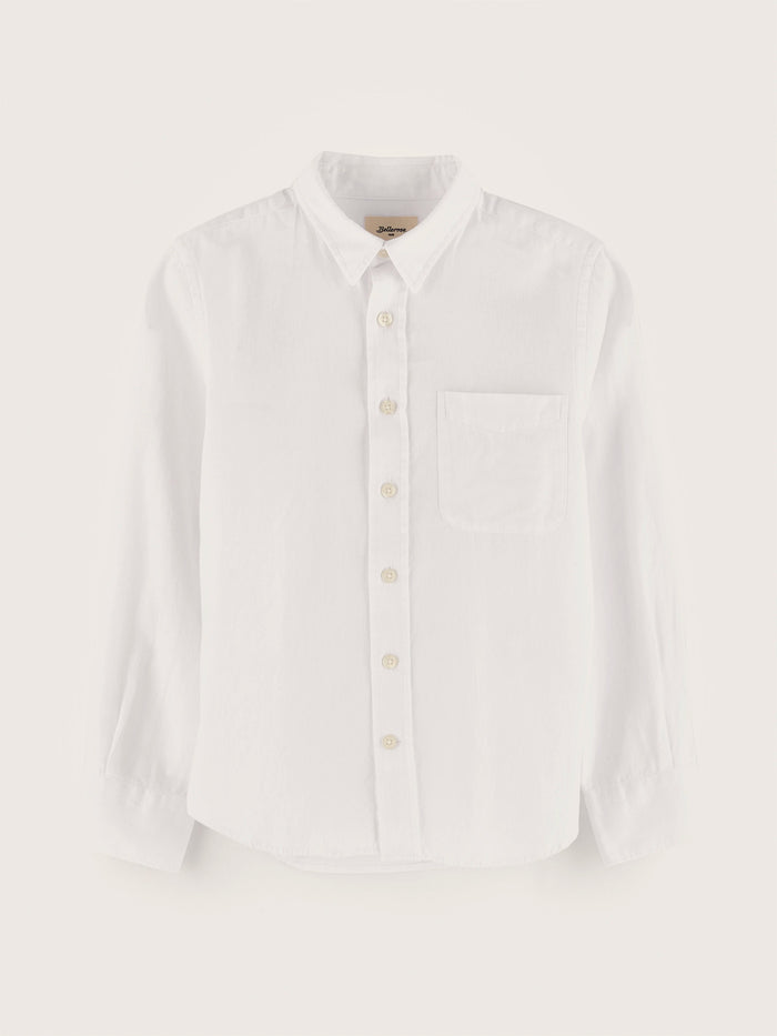 Bellerose Chemise Blanche En Popeline De Coton Pour Garçons