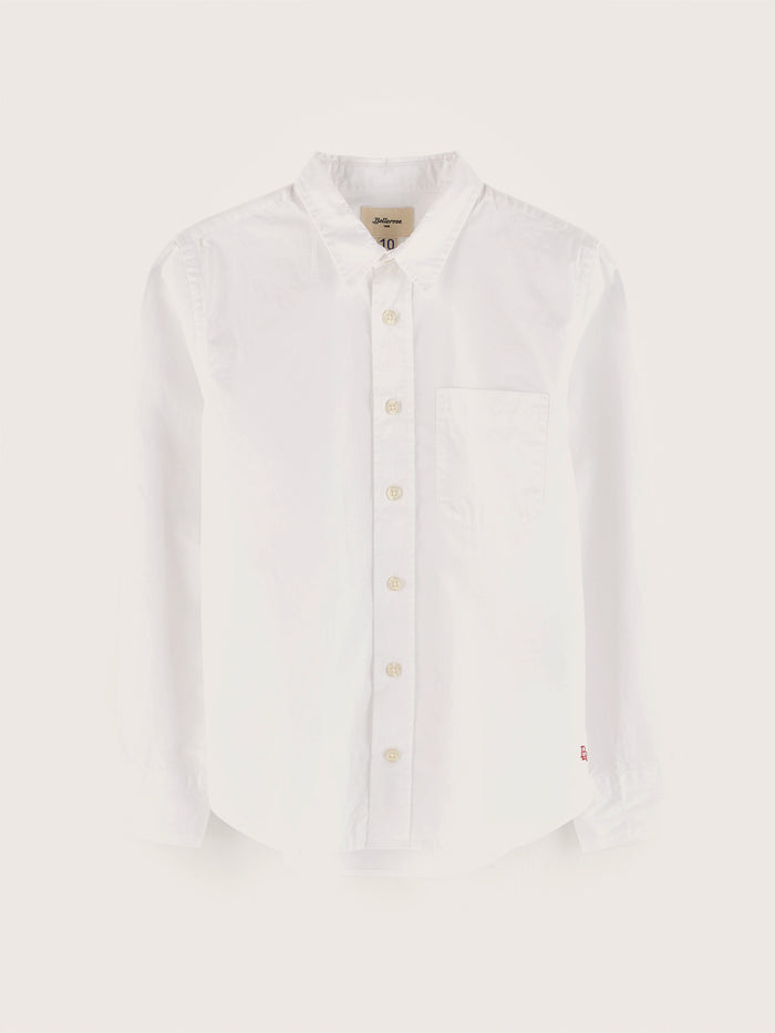 Bellerose Chemise Blanche En Popeline De Coton Pour Garçons