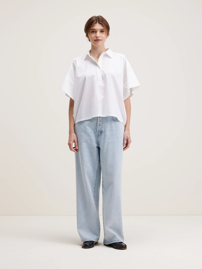 Bellerose Chemise Blanche Manches Courtes Pour Femmes