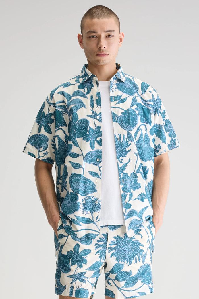 Bellerose Chemise Bleu Canard à Manches Courtes Pour Homme