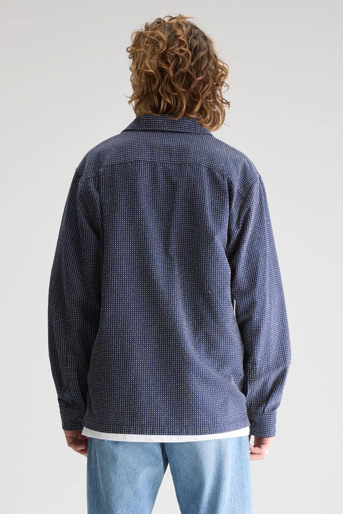 Bellerose Chemise Bleue à Pois Manches Longues Pour Homme