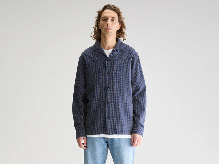 Bellerose Chemise bleue à pois manches longues pour homme