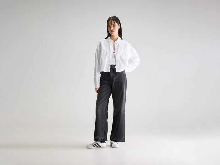 Bellerose Chemise cropped en denim noir pour femmes