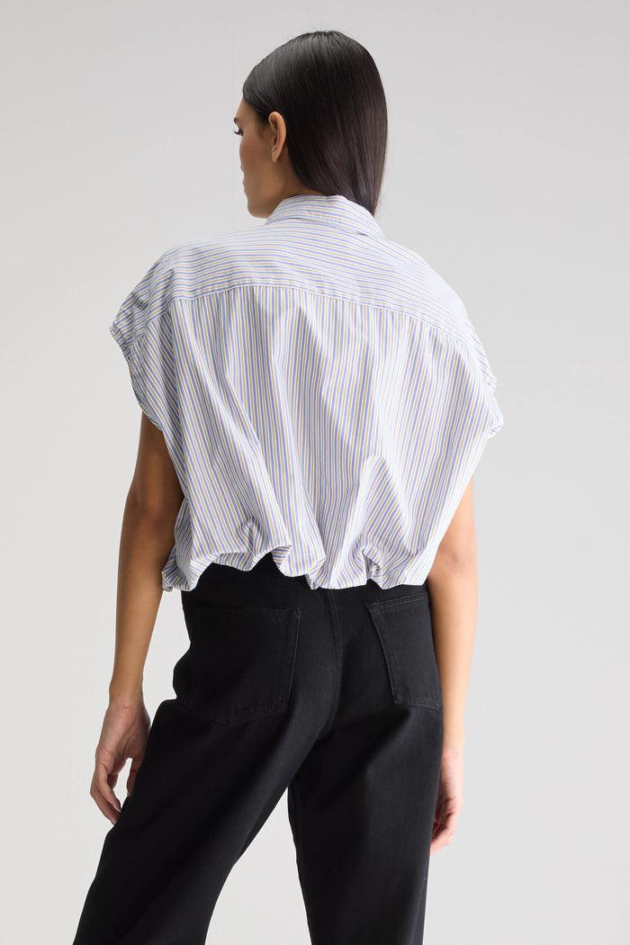 Bellerose Chemise Croppée Rayée Oversize Pour Femmes