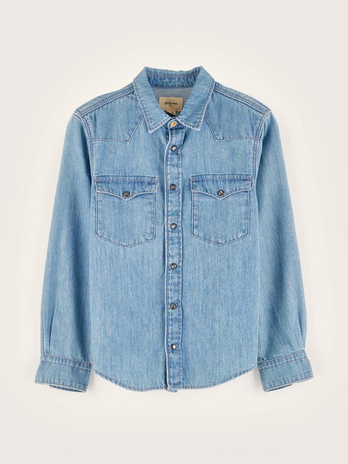 Bellerose Chemise En Denim De Coton Bleu Pour Garçons