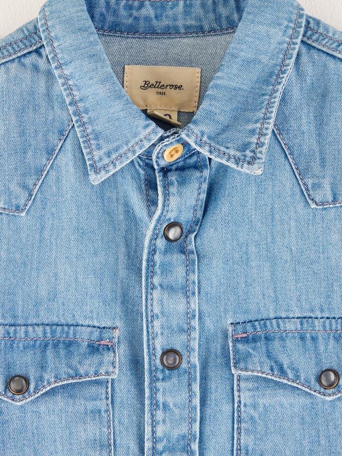 Bellerose Chemise En Denim De Coton Bleu Pour Garçons