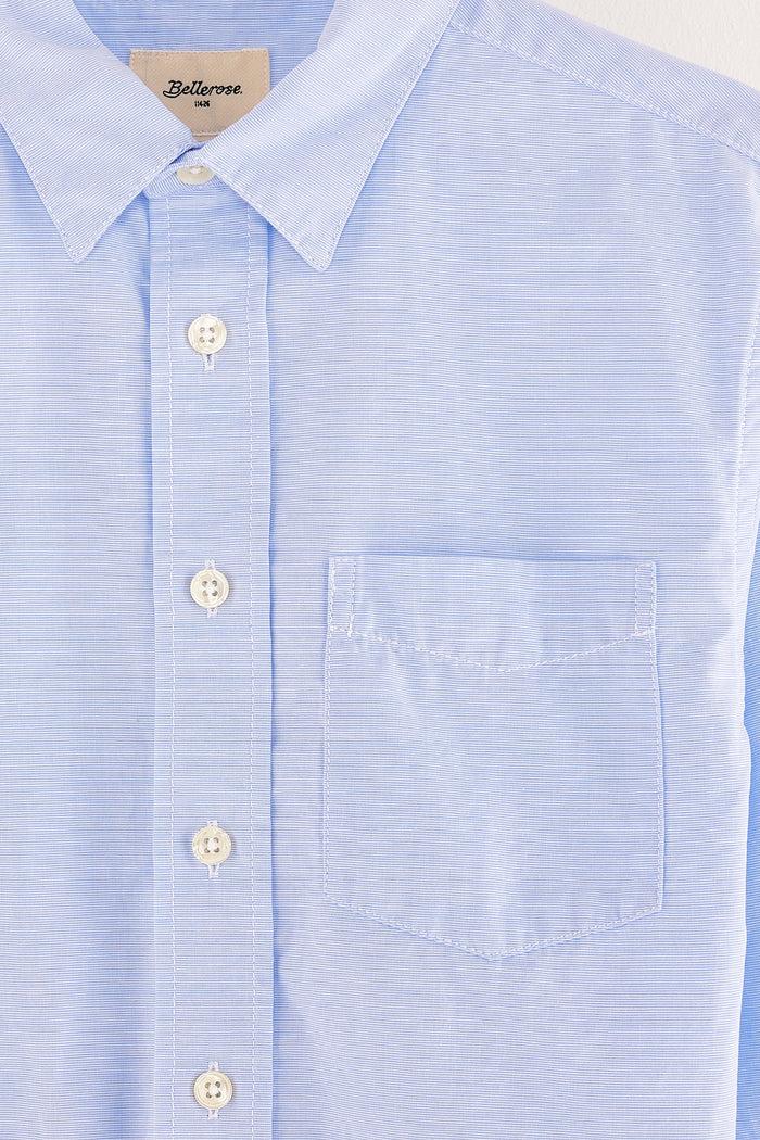 Bellerose Chemise Oversize Blanche Rayée Pour Garçons