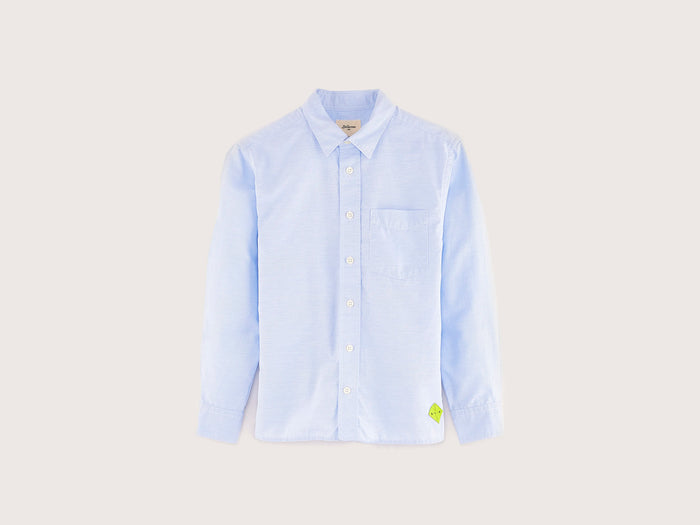 Bellerose Chemise Oversize Blanche Rayée Pour Garçons