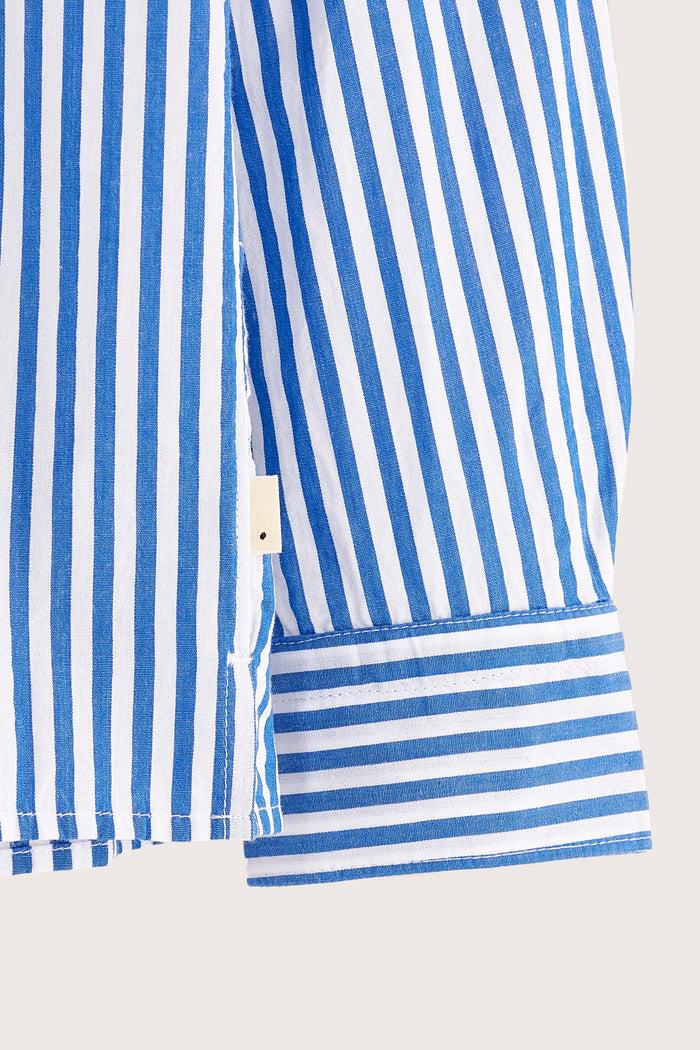 Bellerose Chemise Oversize Bleue Rayée Pour Garçons