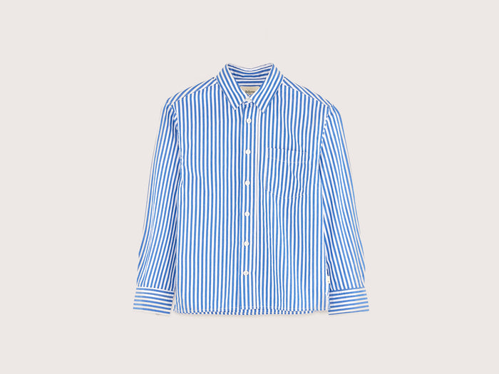 Bellerose Chemise Oversize Bleue Rayée Pour Garçons