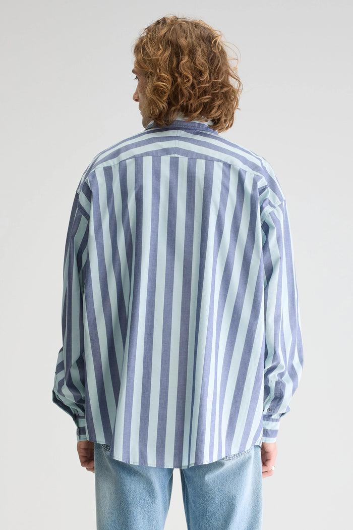 Bellerose Chemise Oversize Rayée Bleu Foncé Pour Homme