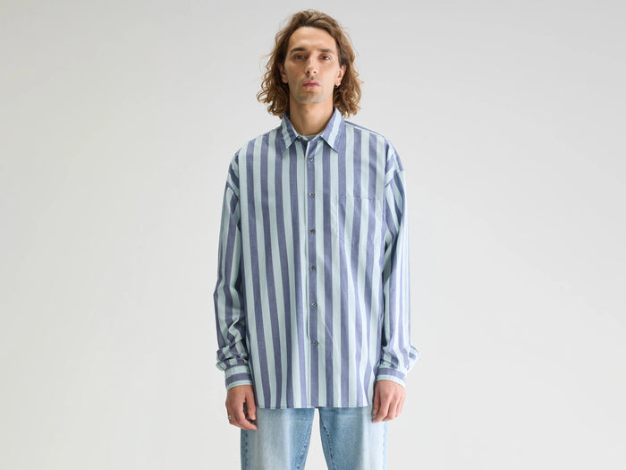 Bellerose Chemise oversize rayée bleu foncé pour homme