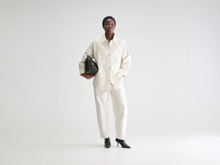 Bellerose Chemise oversize style worker rayée pour femmes