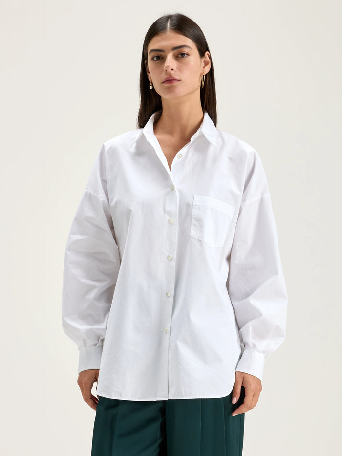 Bellerose Chemise Oversized En Coton Blanc Pour Femmes