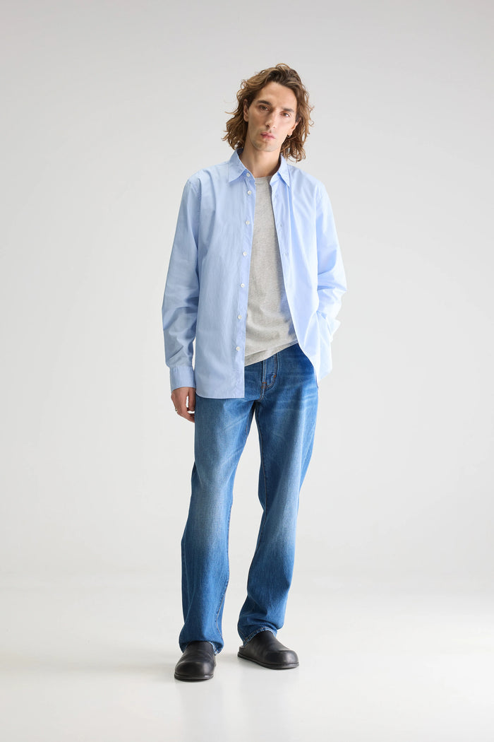 Bellerose Chemise Rayée Bleue à Manches Longues Pour Homme