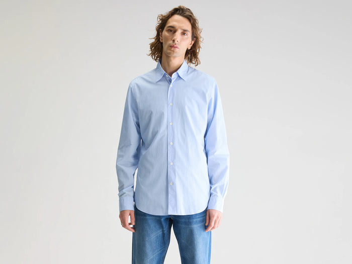 Bellerose Chemise rayée bleue à manches longues pour homme