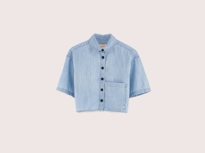 Bellerose Chemisier court bleu manches courtes pour filles