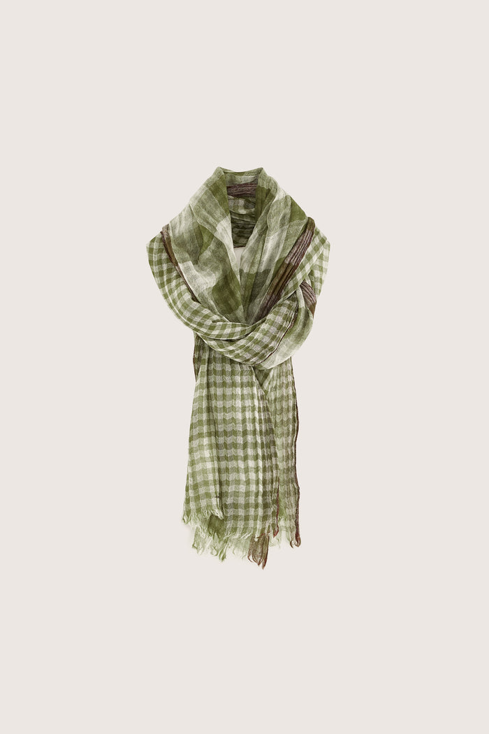 Bellerose Écharpe à Carreaux Bleu Et Vert Pour Femmes