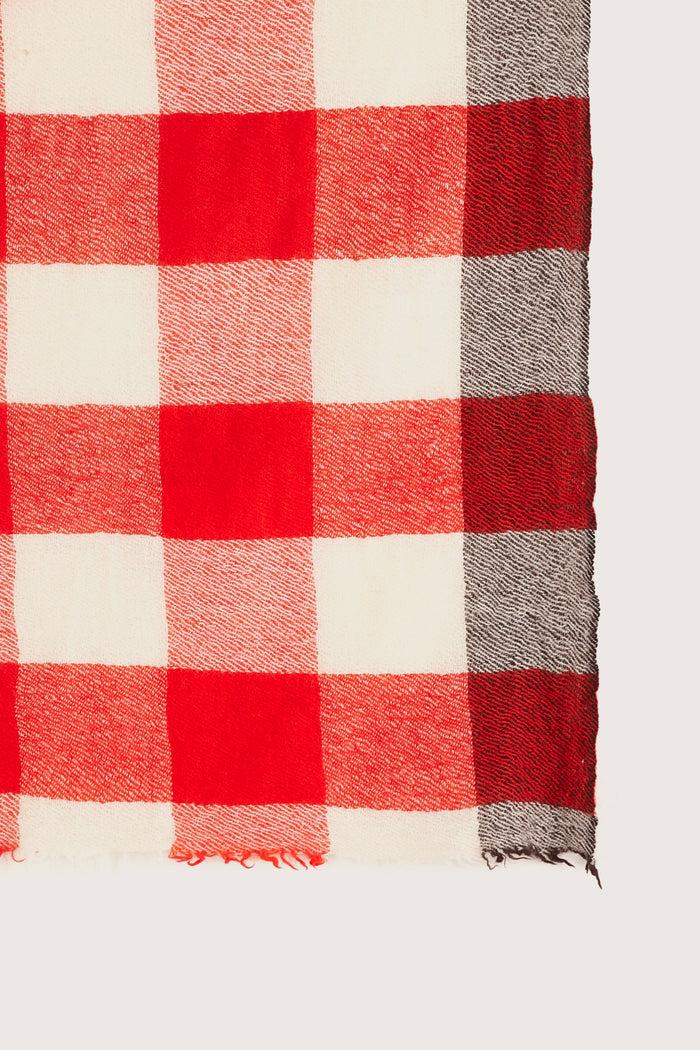 Bellerose Écharpe à Carreaux écru Et Rouge Pour Femmes