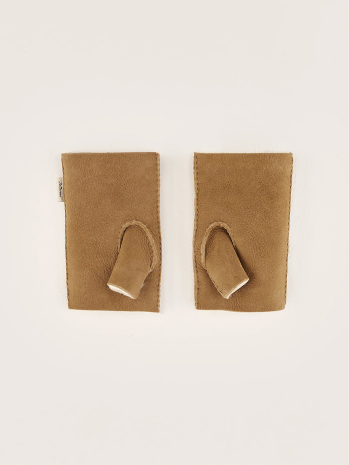 Bellerose Gants En Cuir De Shearling Cognac Pour Femmes