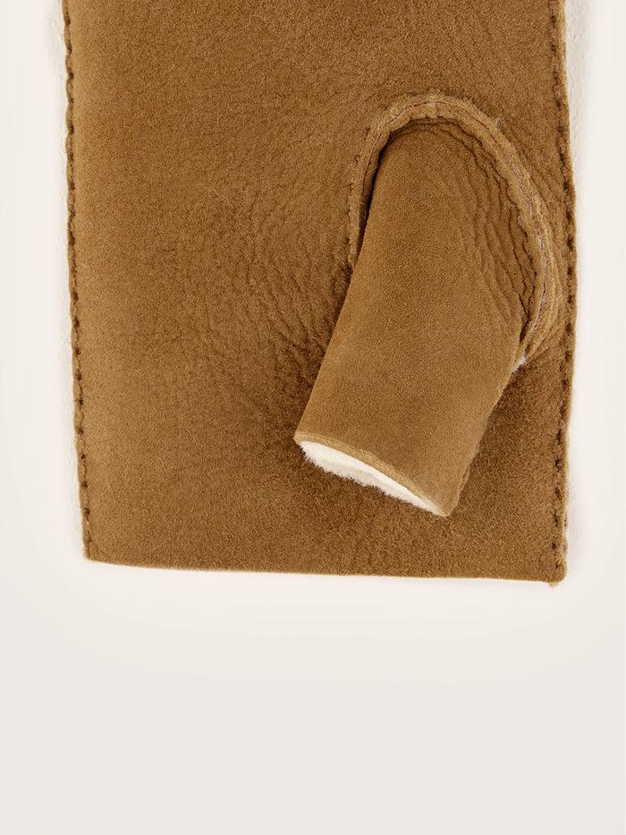 Bellerose Gants En Cuir De Shearling Cognac Pour Femmes