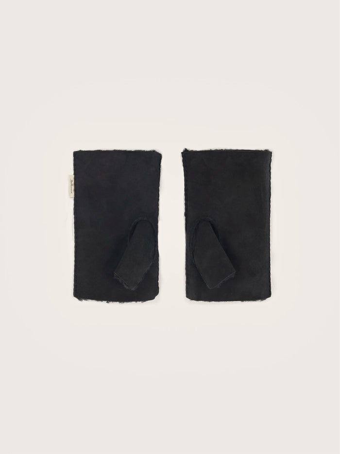 Bellerose Gants En Cuir De Shearling Noir Pour Femmes