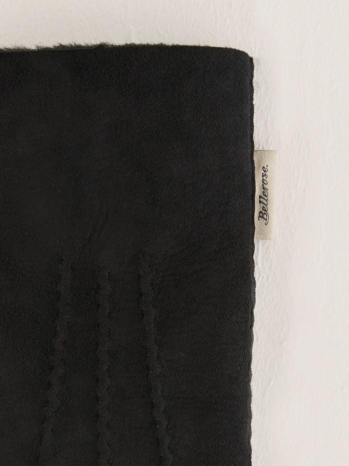 Bellerose Gants En Cuir De Shearling Noir Pour Femmes