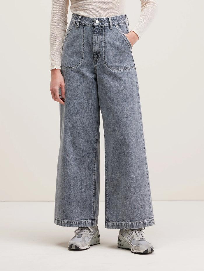 Bellerose Jean à Taille Haute En Denim De Coton Blanc Pour Femmes