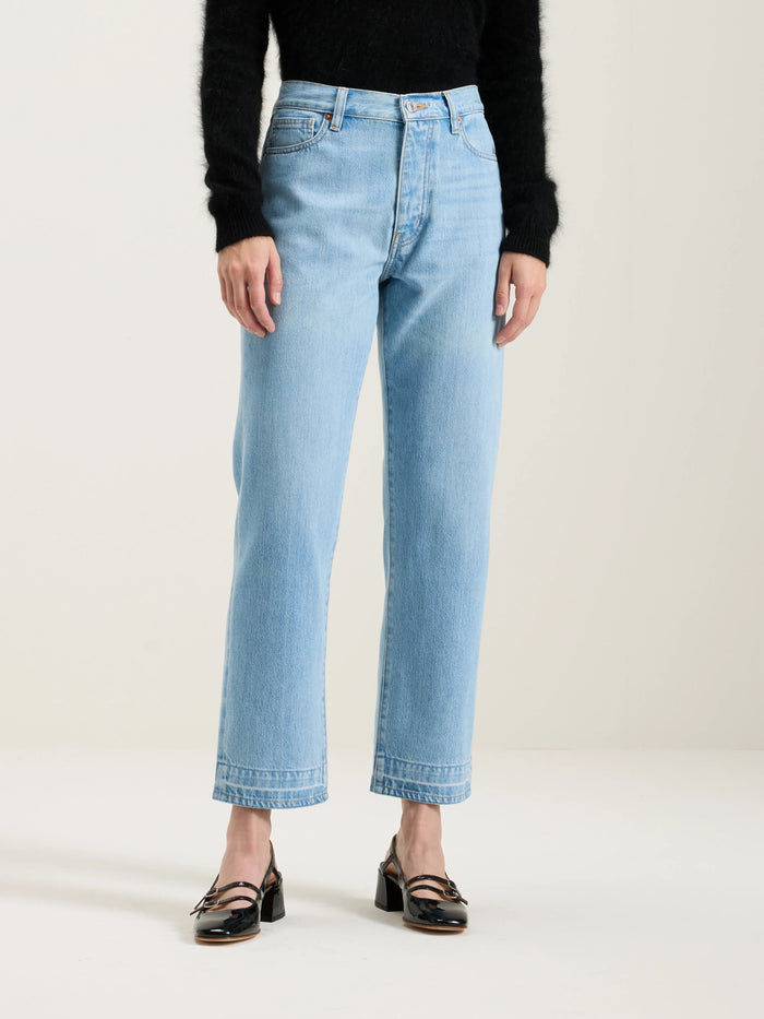 Bellerose Jean à Taille Mi-haute En Denim Bleu Clair Délavé Pour Femmes