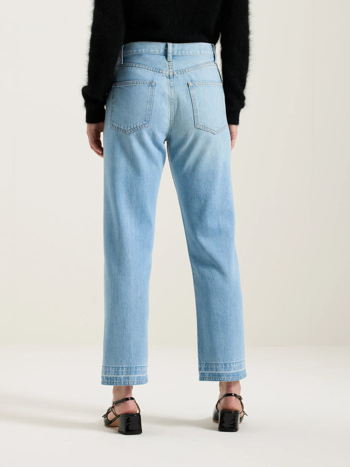 Bellerose Jean à Taille Mi-haute En Denim Bleu Clair Délavé Pour Femmes