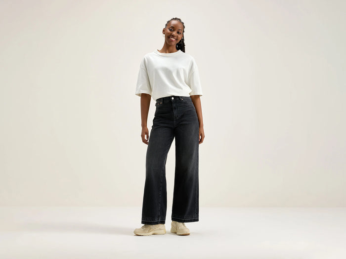 Bellerose Jean boyfriend en denim noir vintage pour femmes
