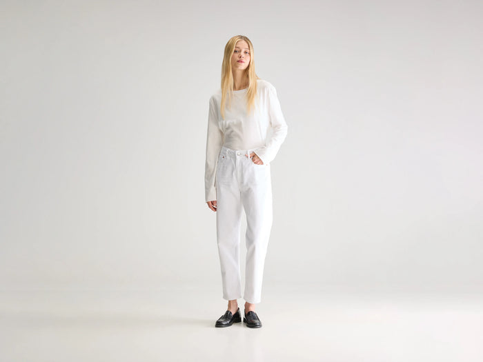 Bellerose Jean Denim Blanc À Jambes Effilées Pour Femmes
