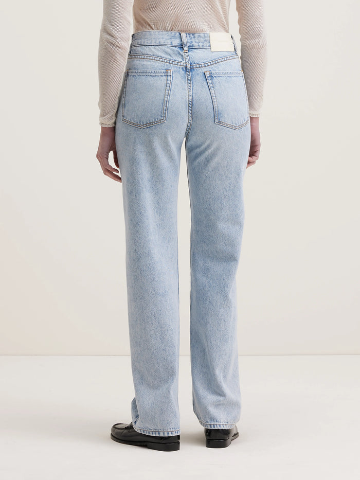 Bellerose Jean Droit En Denim Bleu Clair Délavé Pour Femmes