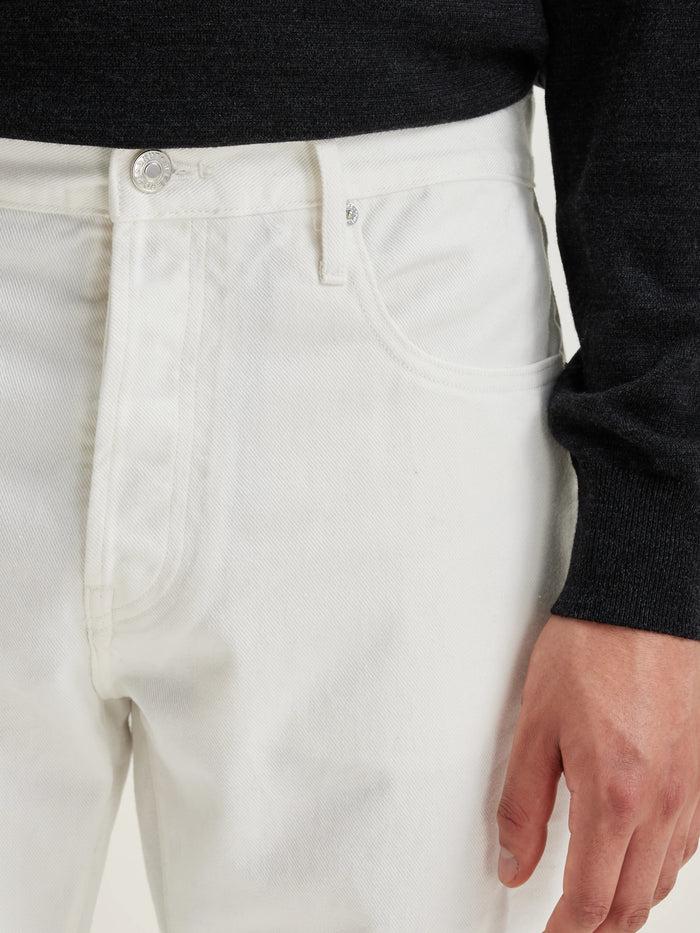 Bellerose Jean Straight Cut En Denim Blanc Pour Hommes