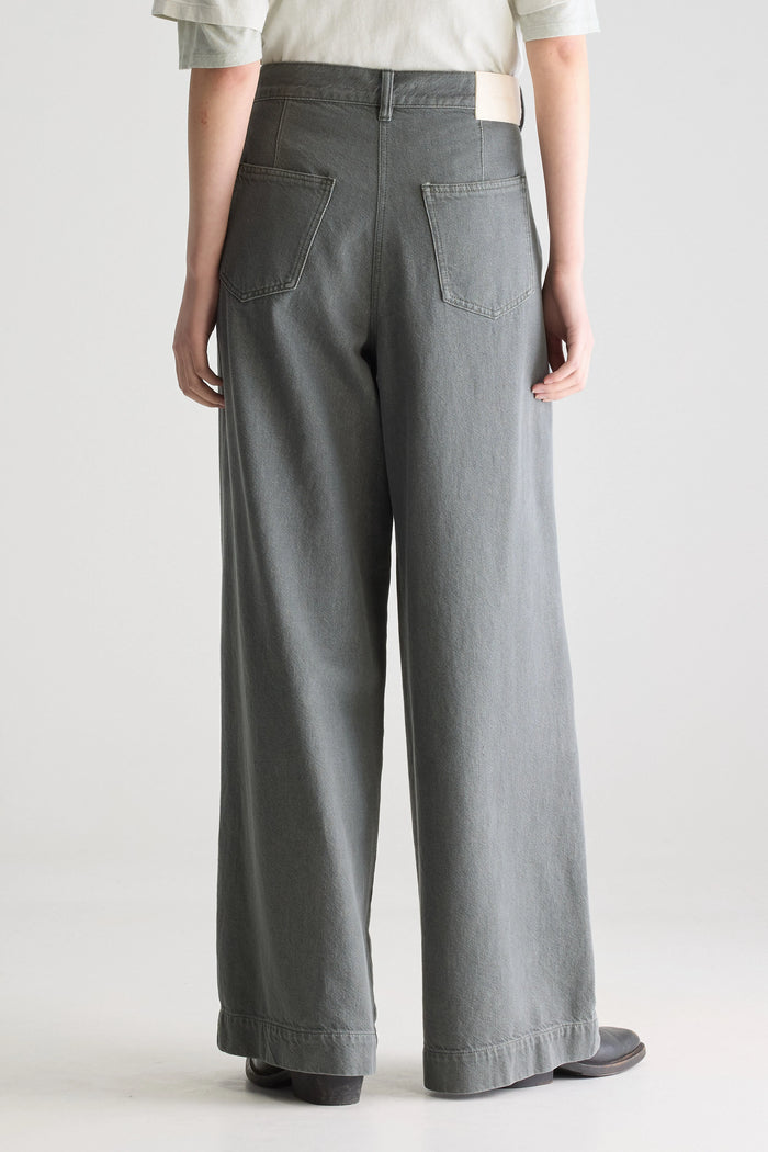 Bellerose Jean Taille Haute Plissé Olive Pour Femmes