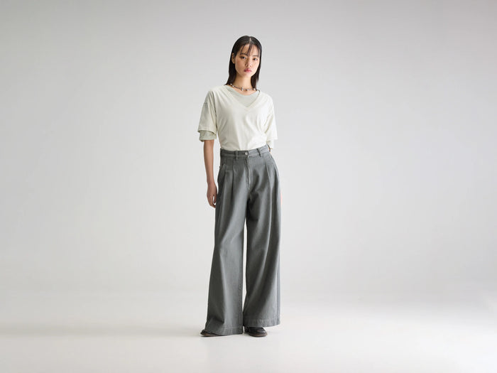 Bellerose Jean taille haute plissé olive pour femmes