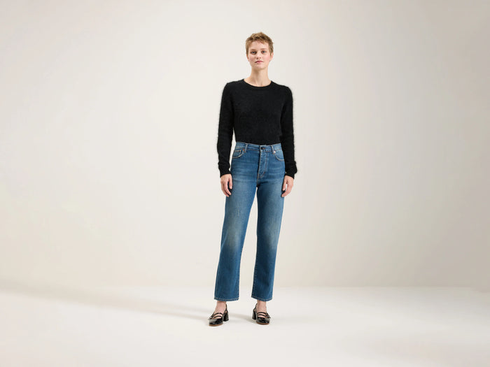 Bellerose Jean taille mi-haute en denim bleu délavé pour femmes