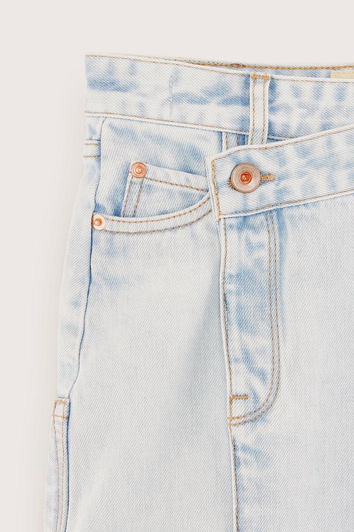 Bellerose Jupe Portefeuille En Jean Bleue Pour Filles