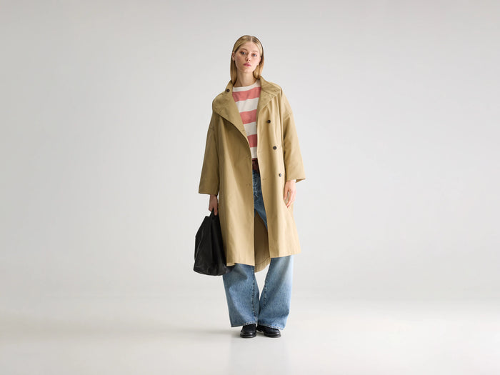 Bellerose Long trench marron clair oversize pour femmes