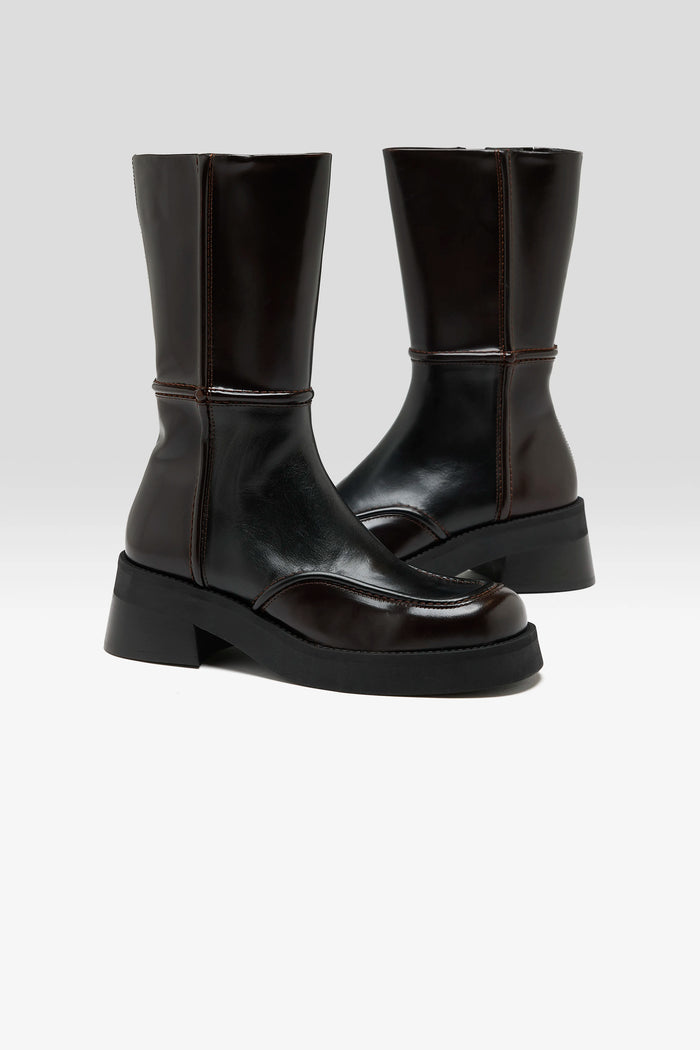 Miista Miista Bottes Inne Marron En Cuir