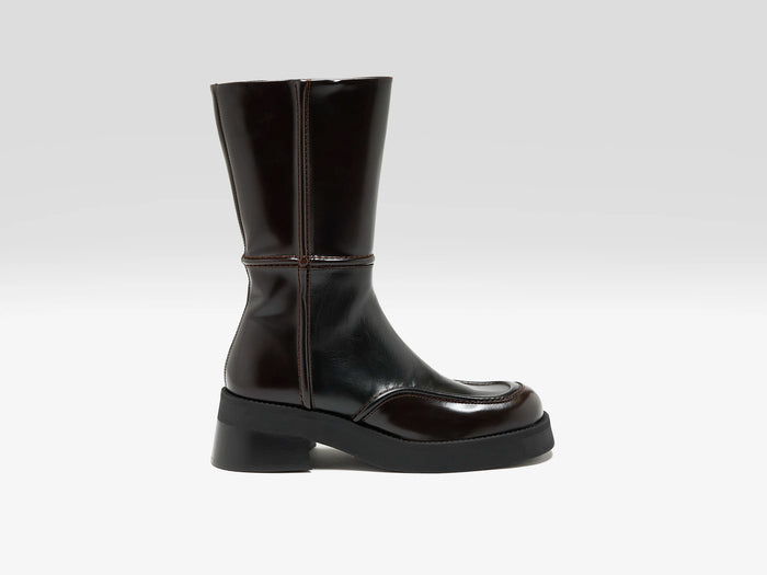 Miista Miista Bottes Inne Marron En Cuir