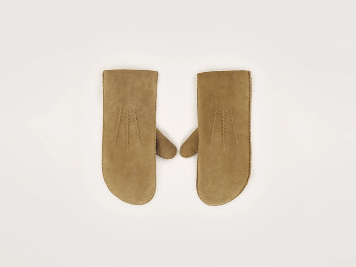 Bellerose Moufles en peau de mouton cognac pour femmes