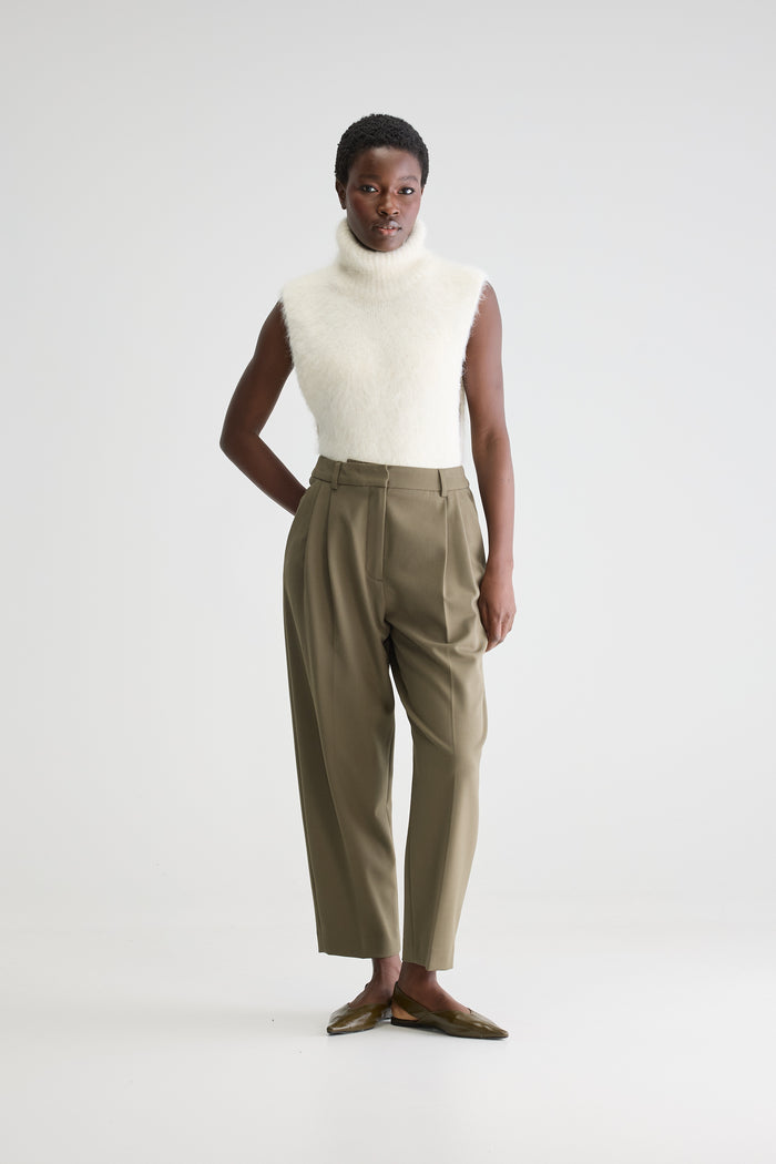 Bellerose Pantalon Ajusté Taille Haute Vert Pour Femmes