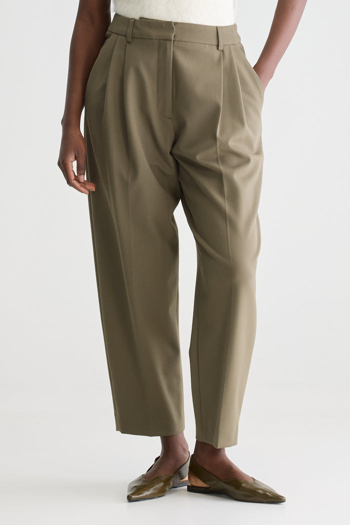 Bellerose Pantalon Ajusté Taille Haute Vert Pour Femmes